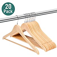 20-Pack Fsuteg Coat Wooden Suit Hanger with Notches only $18.99