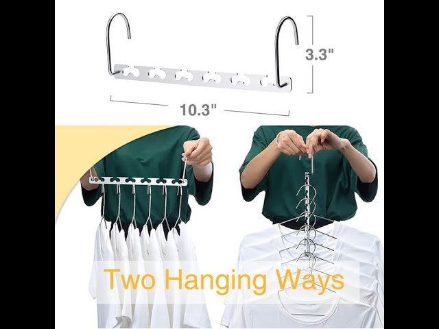 Metal Space Saving Hangers/ Small Closet Storage Ideas/ Small Closet Organization Hacks #Shorts by Luckybudmall (1 year ago)