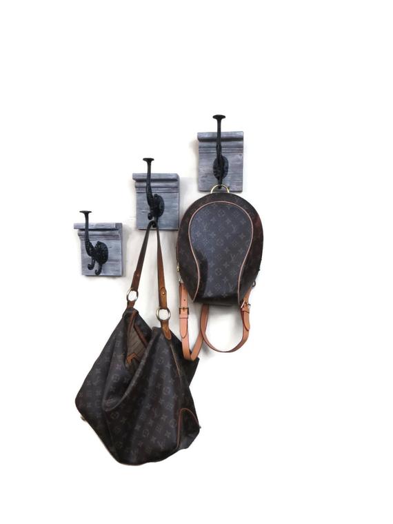 Mudroom Coat Rack Set, Coat Rack Shelves with Cast Iron Hook, Mudroom Coat and Hat Hooks, Entryway Hook Organizer by JustKnotWood