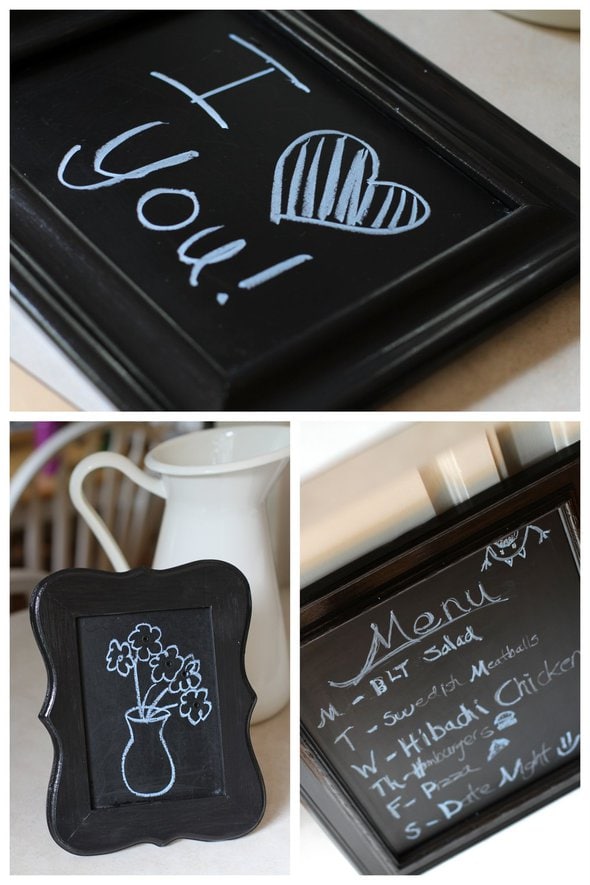 How to make a chalkboard from an ugly framed print