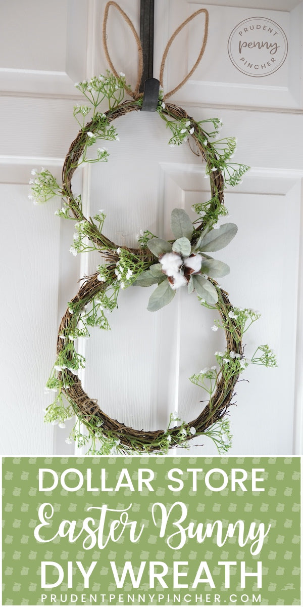 Dollar Store DIY Farmhouse Easter Bunny Wreath