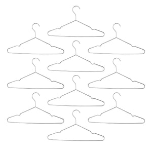 Harbour Housewares Metal Wire Clothes Hangers - Chrome - Pack of 10