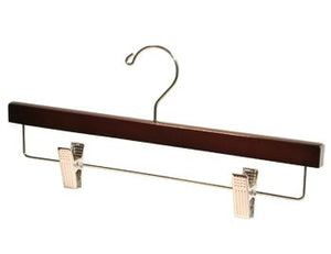 14" walnut finish bottom hanger with movable cushioned clips - Small box of 20