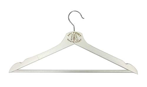 3D Laser Engraved My First White Coat Doctor's Coat and Stethoscope Garment Wood Clothes Hanger