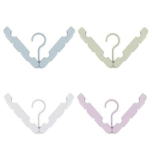 Unilive oldable Clothes Hangers Rack with 4 Hanger Clips - Portable Anti-Slip Travel Plastic Hangers for Scarves Suits Trousers Pants Shirts Socks Underwear for Travel Home (4pack)