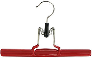 Mawa by Reston Lloyd Non-Slip Space-Saving Clothes Hanger with Clamp for Pants and Skirts, Style M/26, Set of 6, Red