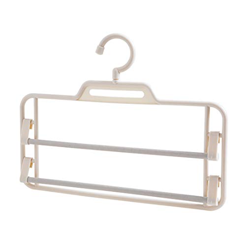 Kexinfan Hanger Multi-Layer Pants Rack Wardrobe Pants Rack Household Hanger Pants Rack Rack Storage Rack Pants Hanging 10, Beige