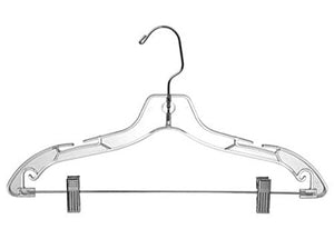 Only Hangers Clear Plastic 17" Suit Hanger (Box of 10)