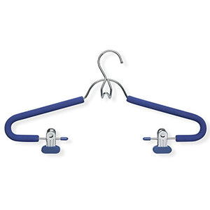 Honey-Can-Do HNGT01332 4-Pack Foam Coated Suit Hanger with Clips, Chrome/Bl, 4 Blue