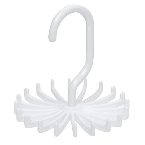 Adjustable 20 Hooks Rotating Belt Scarf Rack Organizer Men Neck Tie Hanger Holds Storage Holders