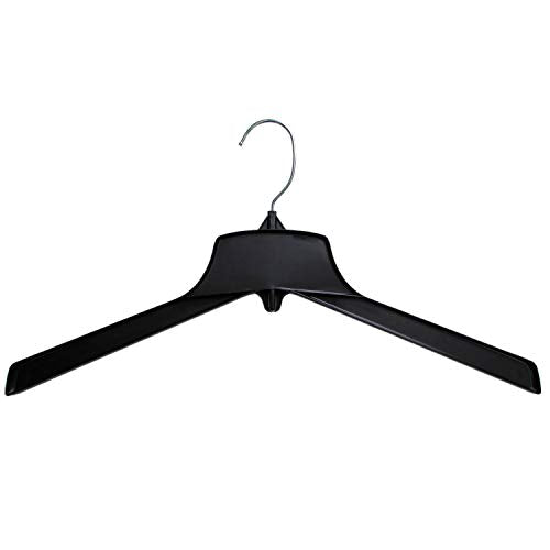 Hanger Central Heavy-Duty Black Plastic Closet Department Store Coat Hangers, 17 Inch, 50 Pack