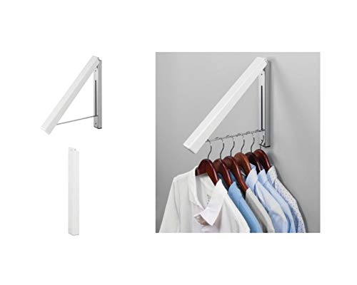 iDesign Brezio Wall Mount Metal Clothes Hanger Drying Rack for Laundry Room, Bathroom or Bedroom, 1.78