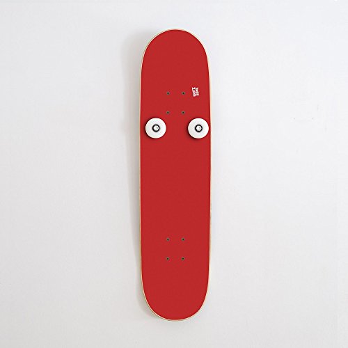 SKATE-HOME Idea teen bedroom skateboarding - skateboard furniture clothing rack with original bearings and wheels, gifts for 8-17 years old skater boy and girl - red vertical coat rack