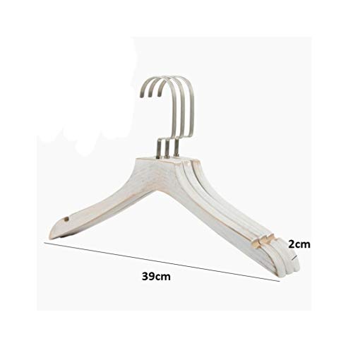 Xyijia Hanger 5 Pcs Luxury White Antique Wide Shoulder Wooden Coats Clothes Hanger, Thick Clothing Hangers