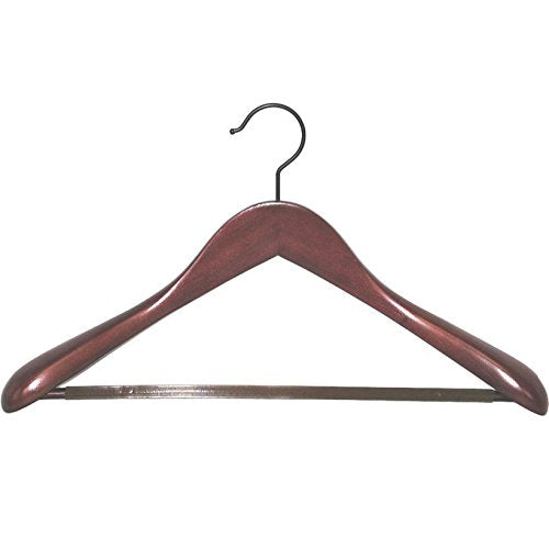 Proman Products Taurus Wide Shoulder Suit Hanger, 17.5W x 3D x 9H, Mahogany Finish