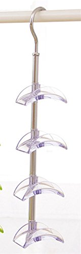 None 4 Colors Fashion 4 Wardrobe Door Bag Backpack tie Rack rotatable Wardrobe Bag Belt Clip Hanger Rack Portable New Pattern AB092 (Transparent Color)