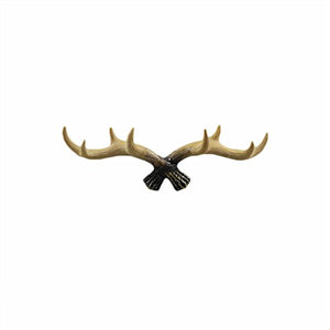 LANGUGU Vintage Deer Antlers Wall Hooks for Hanging Hat Scarf Bag Key Clothes Bathroom Kitchen Towel Holder Christmas Reindeer Deer Horns Resin Hanger Rack Wall Decoration (Beige)