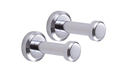 eForwish Brass Towel Hooks Robe Hooks Wall Mounted Minimalist Coat Hooks Hat Hooks Wall Hooks Single Hooks(Chrome Finish,2-Piece)
