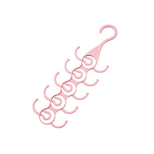 Aland 5 Layers Multifunctional Scarf Necktie Belt Wardrobe Clothes Storage Rack Hanger Belt Hanger with Hook Hanger Multifunctional tie Hook Bag Storage Rack Pink
