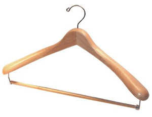 Deluxe Solid USA Maple Suit Hanger with Locking Trouser bar - Box of 20