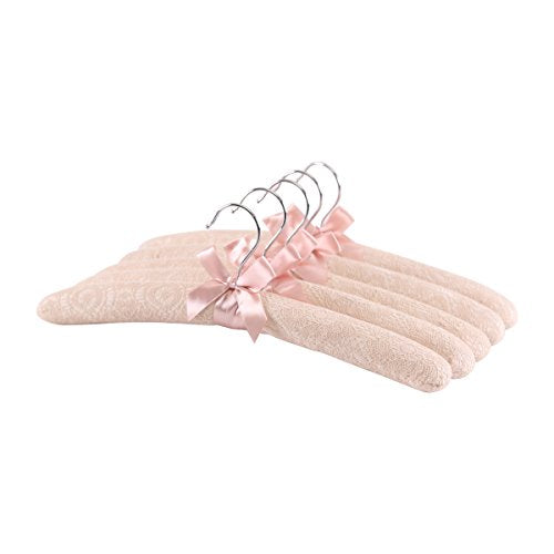 Neoviva Vintage Lace Coated Hanger Set, Pack of 5, Floral Cloud Pink