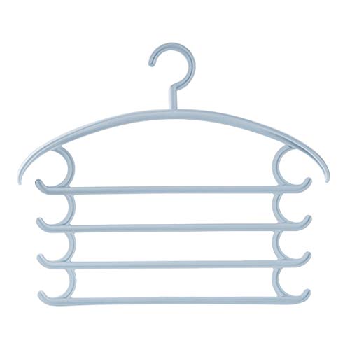 Kexinfan Hanger Multilayer Wardrobe Trousers Rack Clothes Rack Multifunctional Hanger Household Pants Scarf Shelf Storage Hanger Pylon, Light Blue