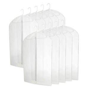 Plixio 40" Clear Plastic Hanging Garment Bags for Clothes Storage - Suits, Dresses & Clothing Bags - (10 Pack)