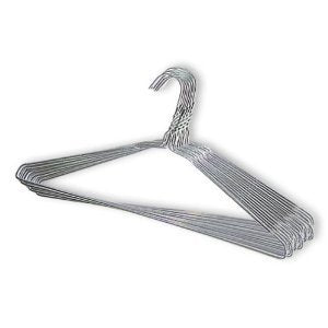 HANGERWORLD 50 Silver 16inch Metal Wire 13 Gauge Clothes Coat Garment Pants Bar Hangers