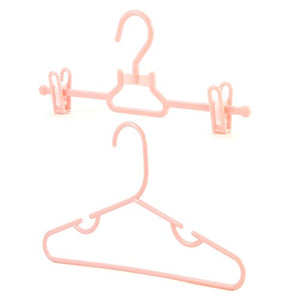 HANGERWORLD 20 Pink 11.8inch Plastic Kids Coat Clothes Garment Top Clip Hangers Closet Set Baby Toddler