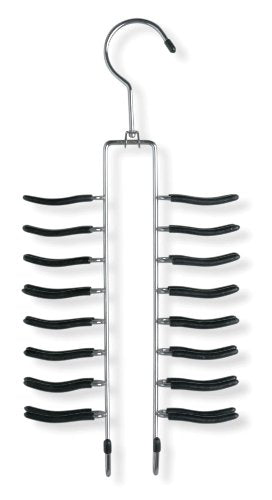 Honey-Can-Do HNGZ01205 Non-Slip Tie Belt Scarf Accessory Hanger, Chrome, 2-Pack