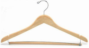 Contoured Suit Hanger w/Locking Bar [ Bundle of 25 ]