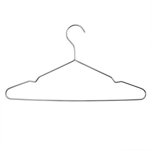 Harbour Housewares Metal Wire Coat/Clothes Hanger - Trouser Bar & Notches - Chrome