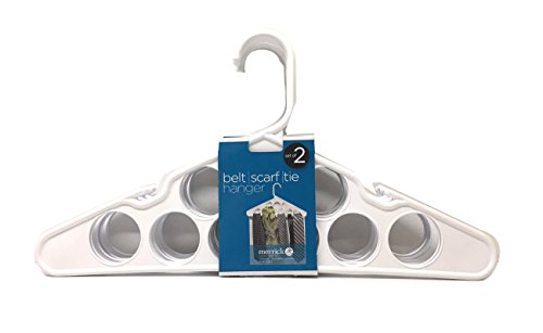 Merrick Set of 6 Circle Design - Scarf Organizers Tie Rocks Belt Hangers – Cloth Coat Hanger - White