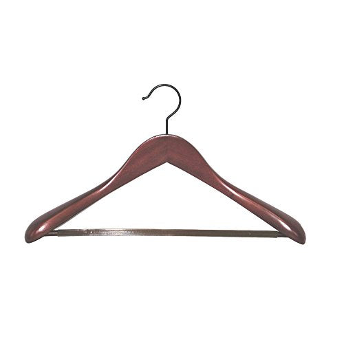 Taurus Wide Shoulder Suit Hanger in Mahogany Finish - Set of 12