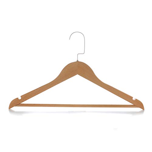 Durable Wooden Clothes Hangers Pack of 10 Wood Coat Suit Hangers with Non Slip Trouser Bar for Hotel/Home/Clothing Store,45cm28cm