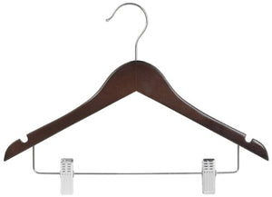 Only Hangers Junior Wood Suit Hangers Walnut Finish Box of 50