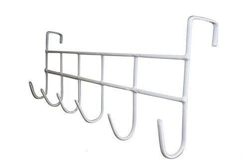 Bath Towel Hooks White Over The Door Home Bathroom Coat Towel Hanger Rack 6 Hooks Hanging Rack Holder Steel Plastic 16
