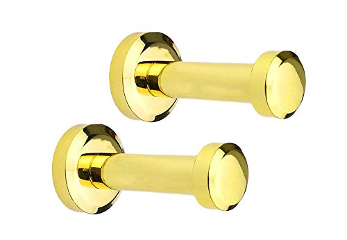 eForwish Brass Robe Hooks Wall Mounted - Towel Hooks Coat Hooks Wall Hooks Hat Hangers(Gold,2-Piece)