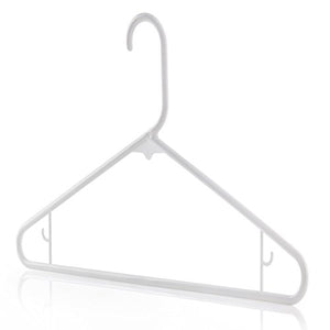 HANGERWORLD 40 White 16inch Plastic All Purpose Coat Clothes Garment Pant Skirt Bar Hangers Loop Hooks