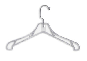 17" Heavy Weight Coat Suit Hangers Clear lot of 100 New