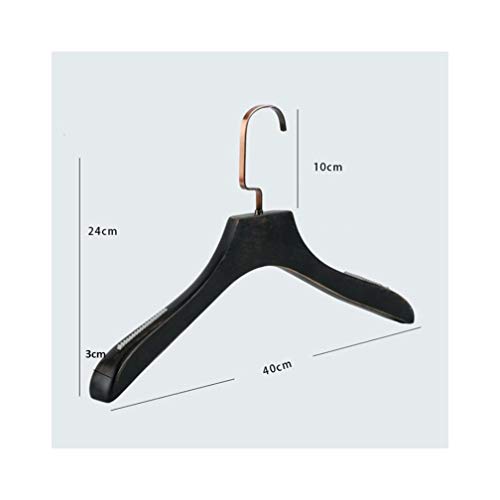 Xyijia Hanger 8 Pcs Fashion Sepia Black Wood Clothes Coats Hanger Wide Shoulder, Polished Make to Old Design Thick Antique Suits Hanger