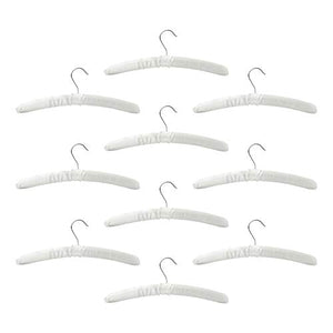 Harbour Housewares Luxe Padded Satin Clothes Hangers - Cream - Pack of 10