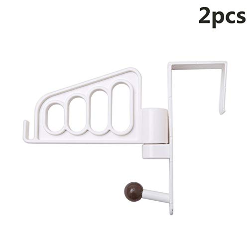 Booluee Over The Door Hooks Rotatable Design Hanging Hooks Space Saving Organizer Rack for Cloth Towel Scarf Hat Bag, Pack of 2