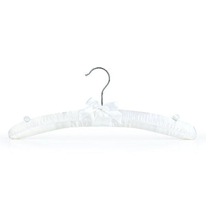 HANGERWORLD 10 White 15inch Satin Padded Coat Clothes Garment Top Hangers Chrome Hook