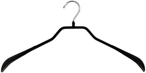 Mawa by Reston Lloyd BodyForm Series Non-Slip Space-Saving Extra Wide Clothes Hanger For Jackets, Suits & Coats, Style 46/L , Set of 6, Black