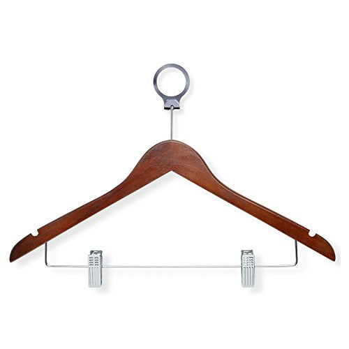 Honey-Can-Do Wood Hotel Suit Hanger with Clips, 10