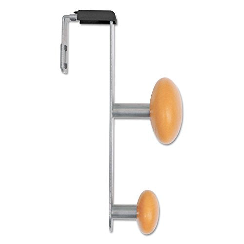 Alba - Cubicle Garment Peg, 2 Hook, 2-19/50 x 7-8/9 x 7-3/4, Metallic Grey - Sold As 1 Each - Slides Easily Over Cubicle Walls.