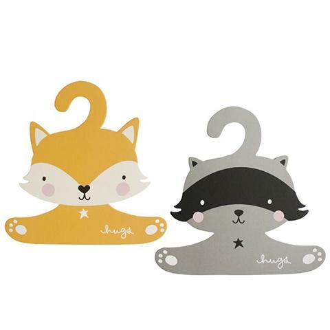Kids Clothes Hanger Fox & Raccoon