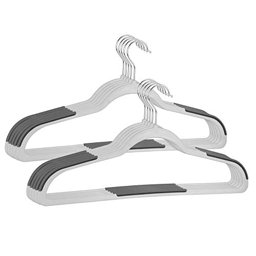 FSUTEG Plastic Hangers 50 Pack Dry Wet Clothes Hangers with Non-Slip Pads 0.2