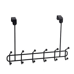 Neat-O Over The Door Hanger 12 Hook Organizer Holder Rack (Black)